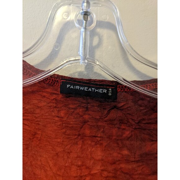 Vintage Y2K Red Crinkle Mesh Top Babydoll V-Neck Rosette Fairycore Ruffle Tank S - Picture 10 of 10